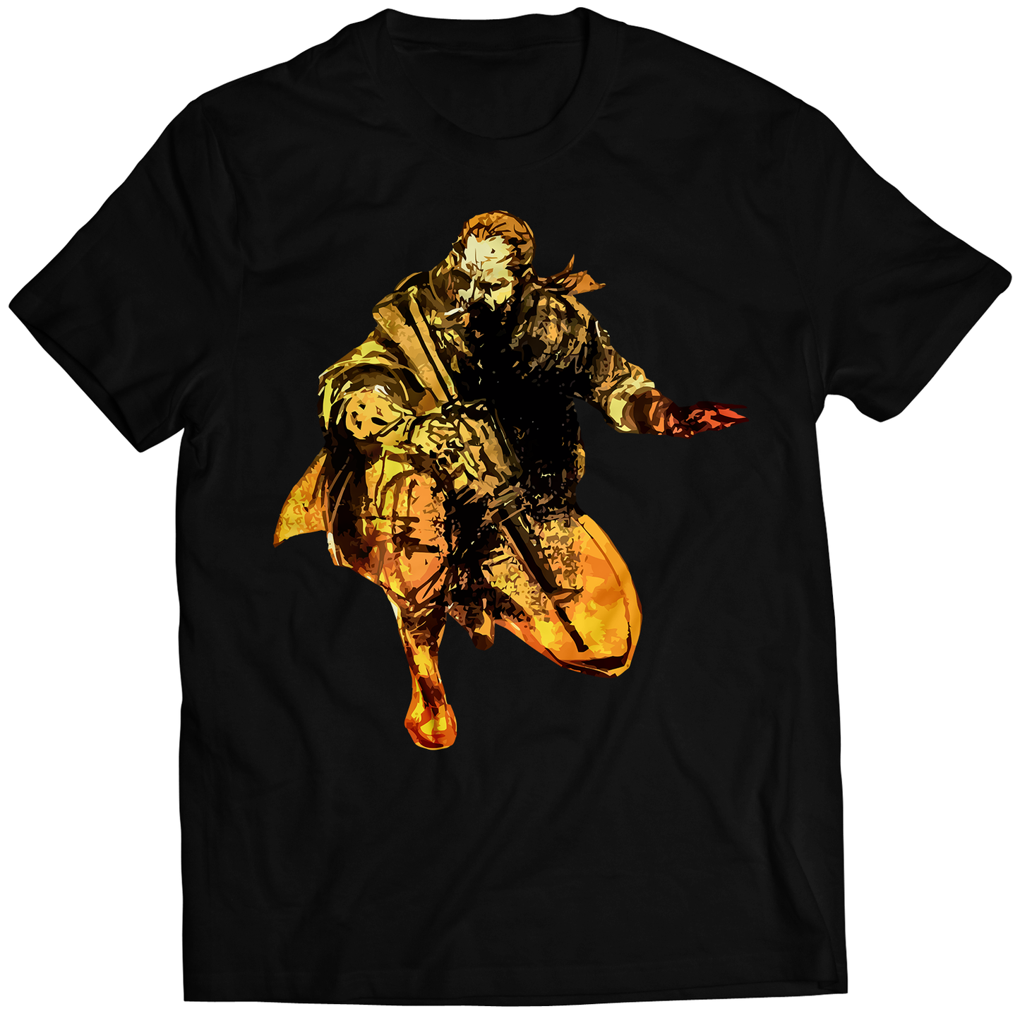 Venom Snake Sitting With Gun MGS5 Premium Unisex T-shirt (Vectorized Design)