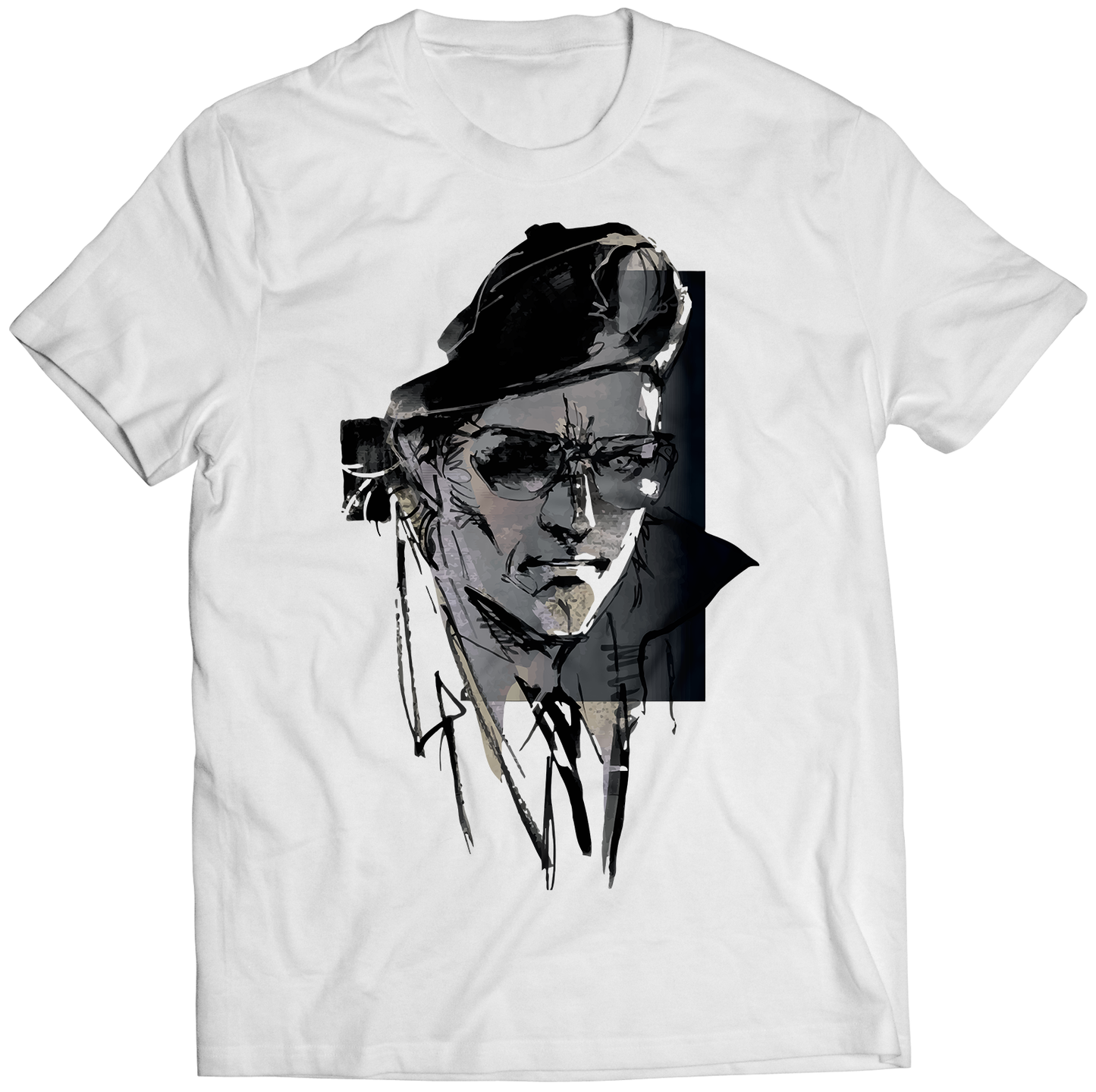 Kaz Miller Wearing Beret Portrait MGS5 Premium Unisex T-shirt (Vectorized Design)