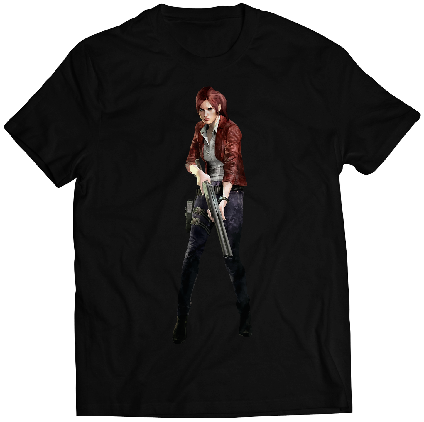 Claire Redfield With Shotty RE REV2 Premium Unisex T-shirt (Vectorized Design)