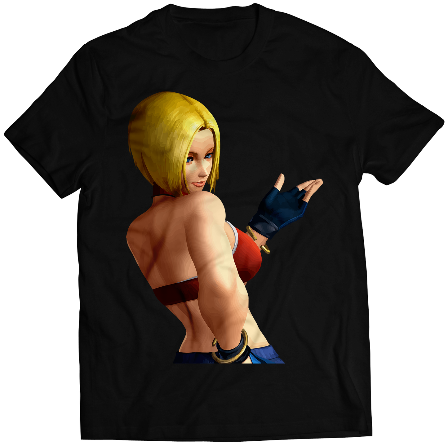 Blue Mary Portrait KOF14 KOF XIV Premium Unisex T-shirt (Vectorized Design)