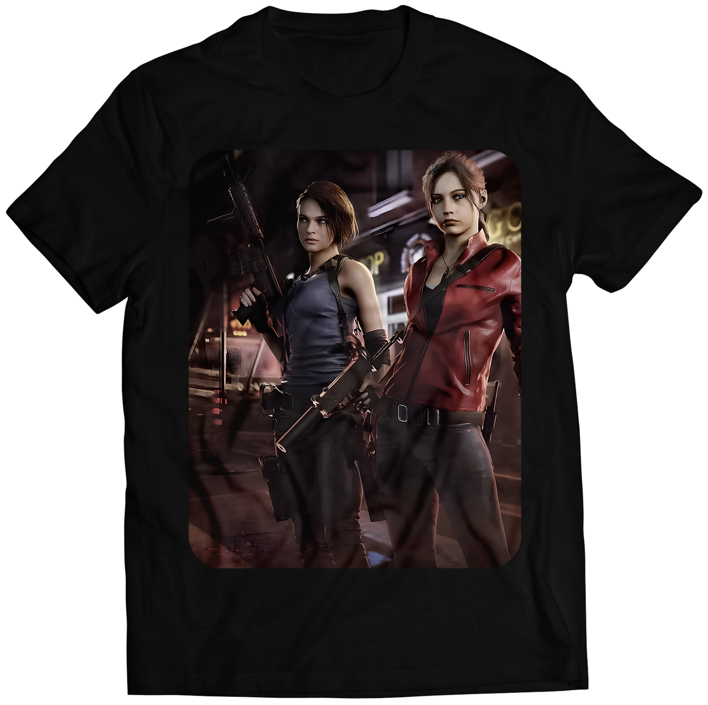 Jill Valentine X Claire Redfield Rezident Evil Premium Unisex T-shirt (Vectorized Design)