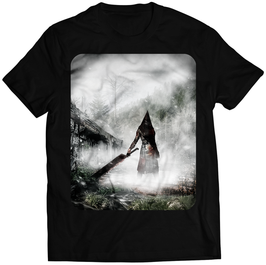 Pyramid Head In Garden Silence Hill Premium Unisex T-shirt (Vectorized Design)