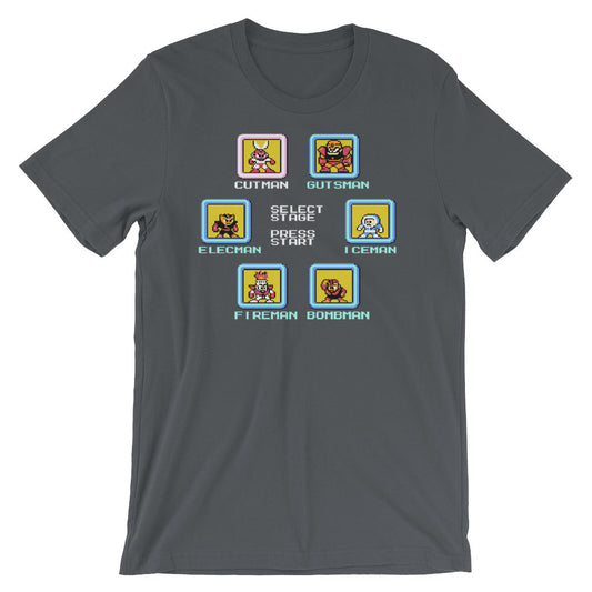 Megaman Boss Stage Select Retro Gaming Unisex T-shirt