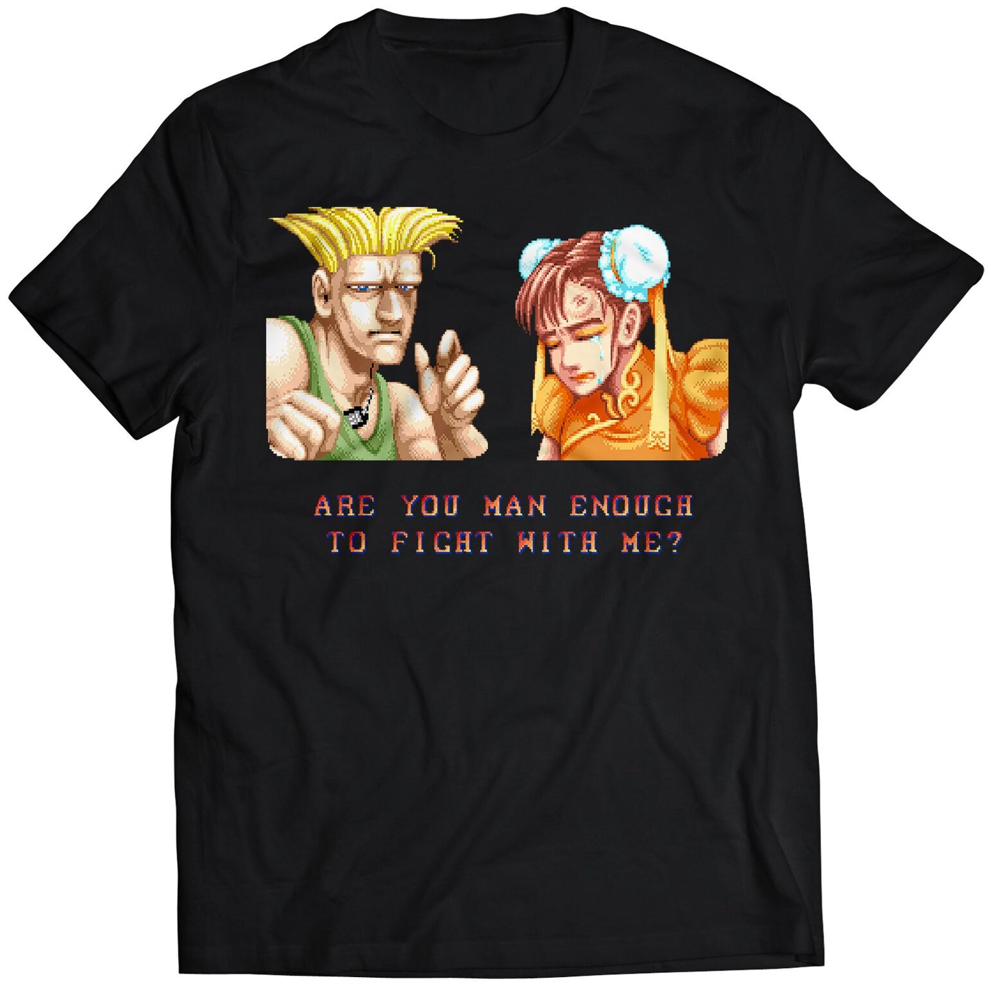 Guile VS Chun Li Man Enough T-shirt