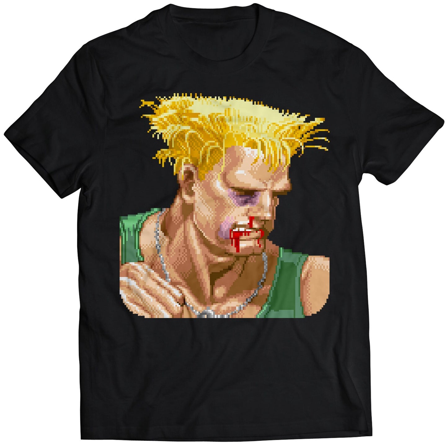 Guile Defeated Portrait Super Street Fighting 2 Turbo Premium Unisex T-shirt.