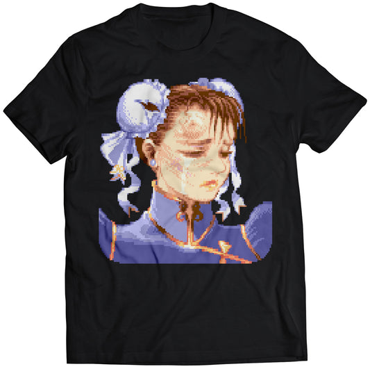 Chun Li Defeated Portrait Super Street Fighting 2 Turbo Premium Unisex T-shirt.