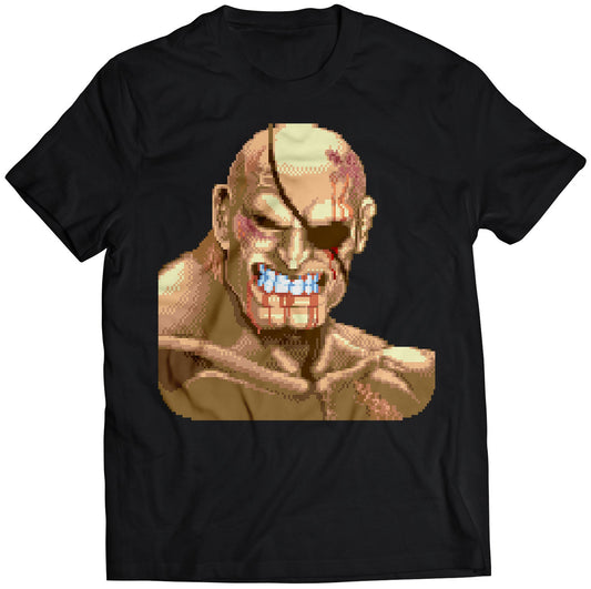 Sagat Defeated Portrait Super Street Fighting 2 Turbo Premium Unisex T-shirt.