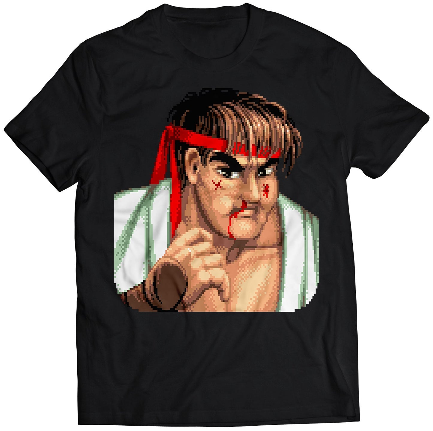 Ryu Defeated Portrait SF2 Premium Unisex T-shirt.