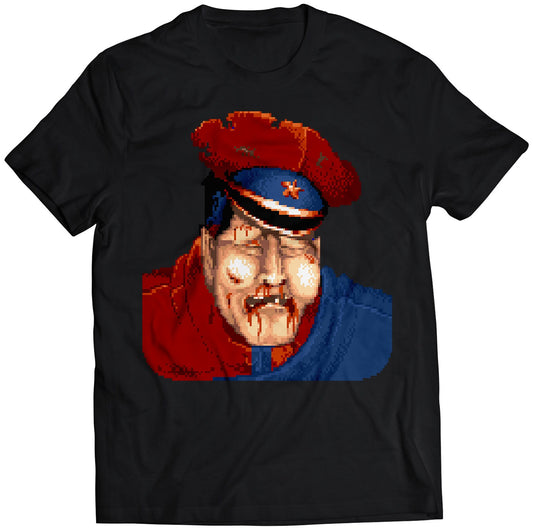 M Bison Dictator Defeated Portrait SF2 Premium Unisex T-shirt.