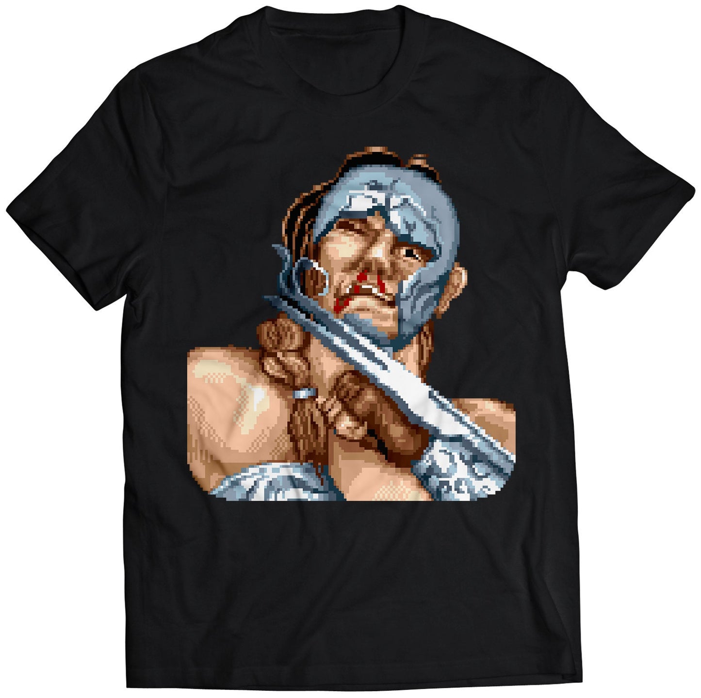 Vega Claw Defeated Portrait SF2 Premium Unisex T-shirt.