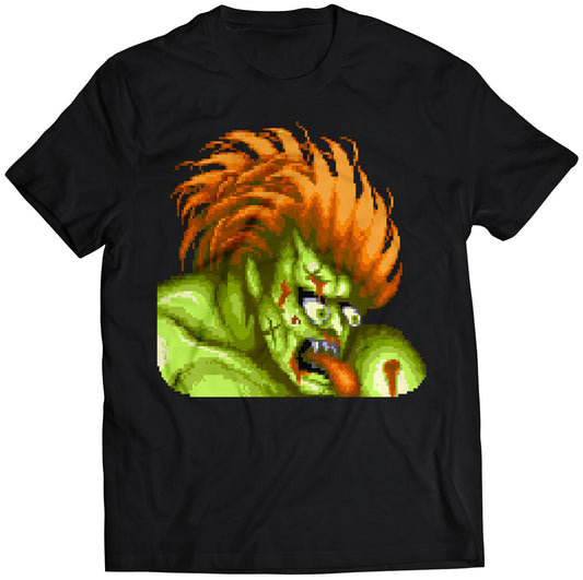 Blanka Defeated Portrait SF2 Premium Unisex T-shirt.