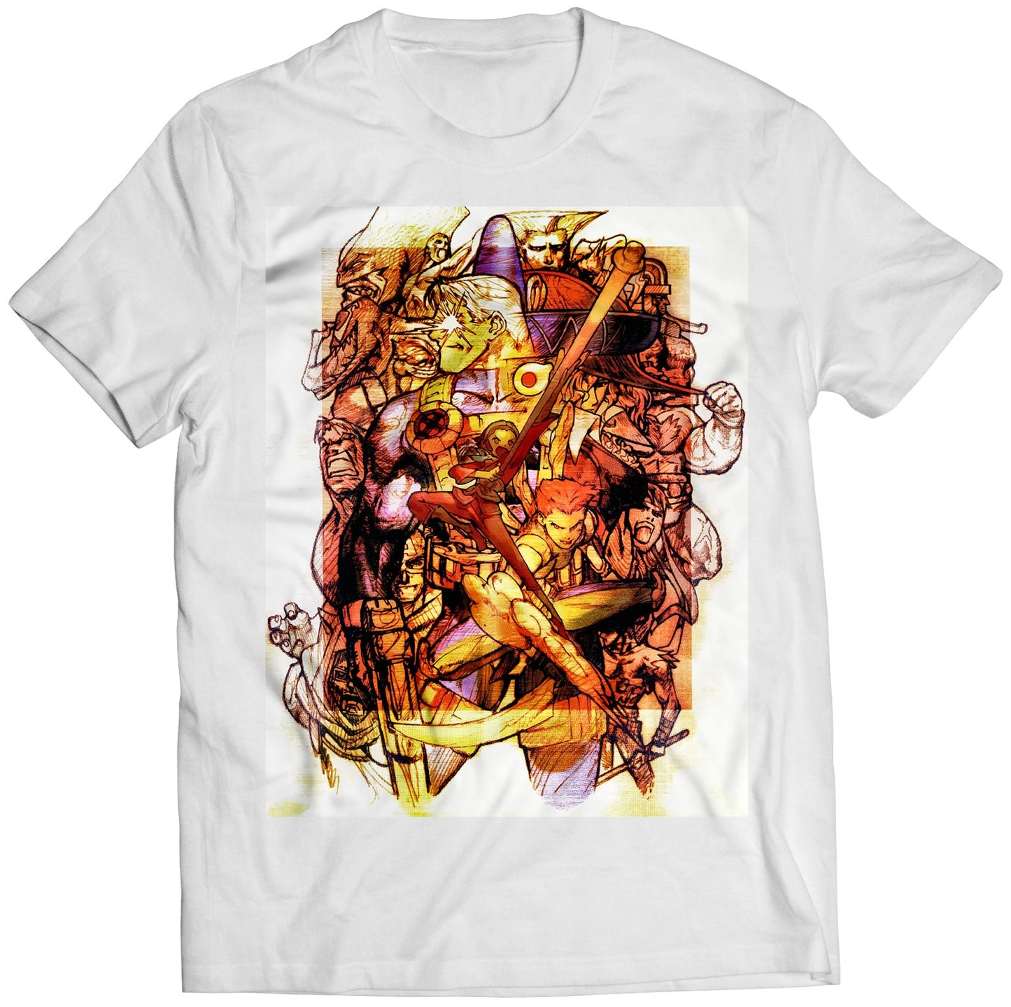 MVC2: New Age Of Heros Arcade Flyer Premium Unisex T-shirt (Vectorized Design)