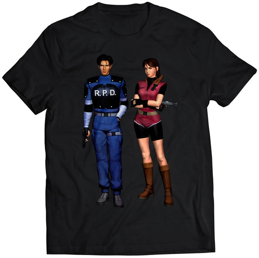 Leon & Claire OG Residence Evil 2 Premium Unisex T-shirt (Vectorized Design)