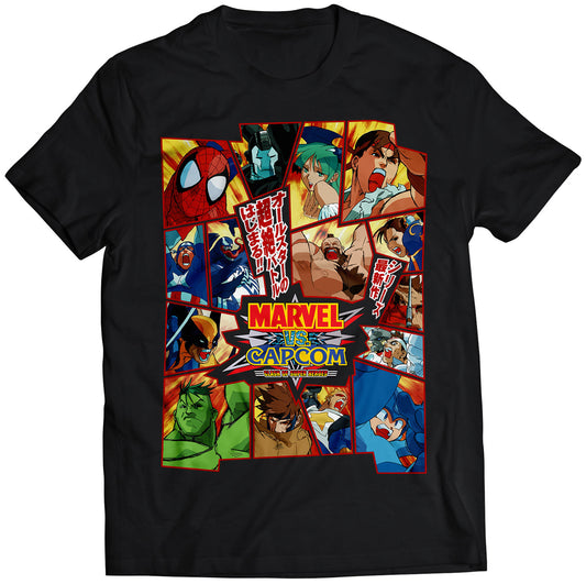 Mahvel VS Capcom Japanese Arcade Flyer Premium Unisex T-shirt (Vectorized Design)