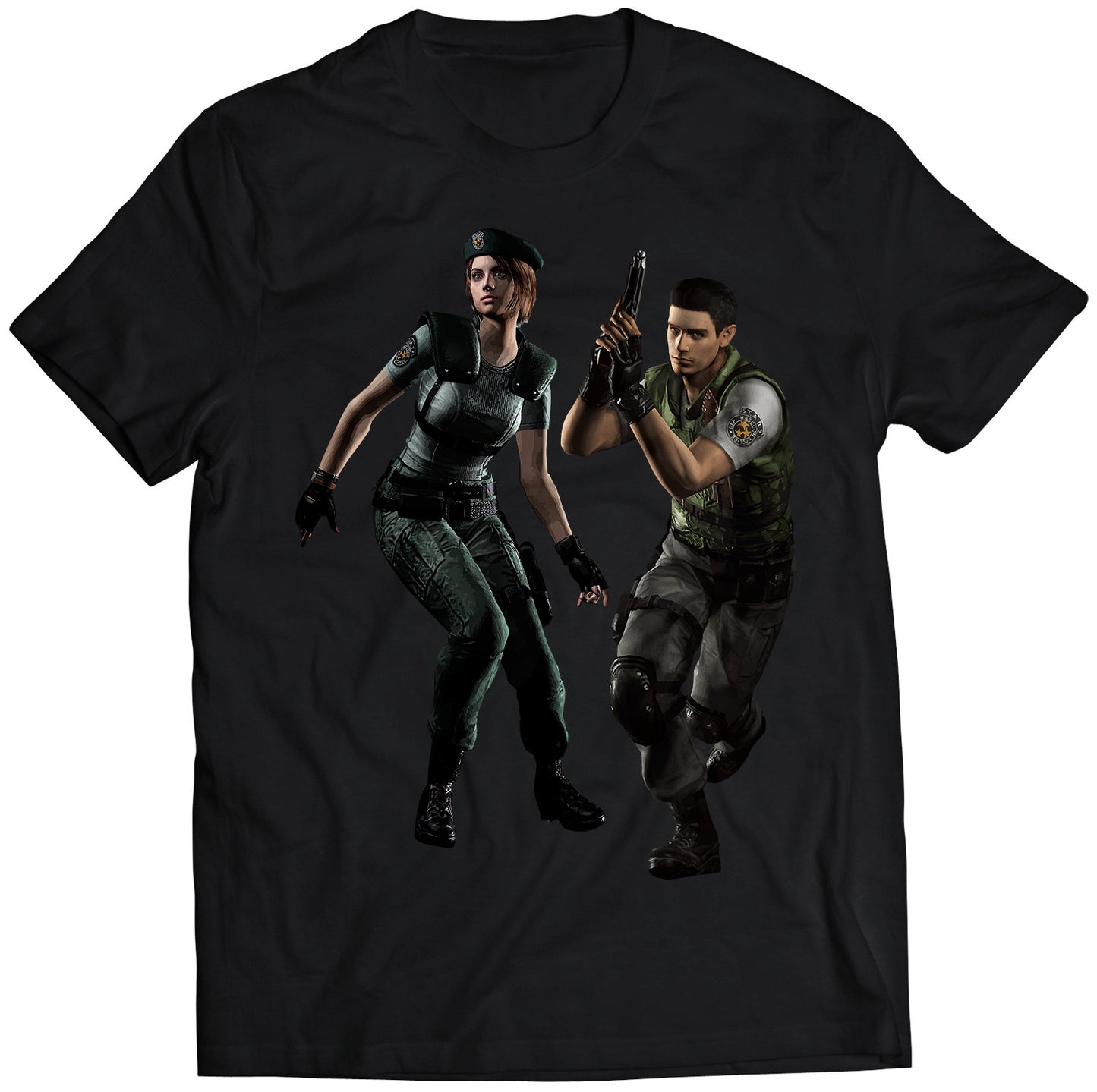 Jill Valentine & Chris Redfield Residence Evil Remake V1 Premium Unisex T-shirt (Vectorized Design)