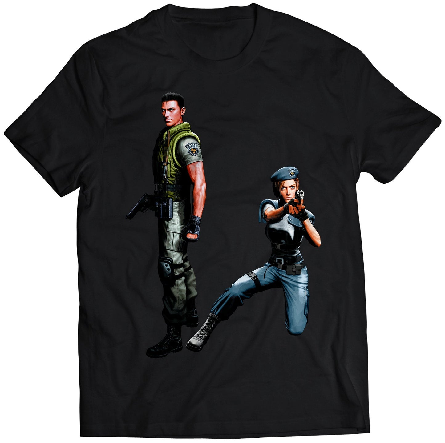 Jill Valentine & Chris Redfield Residence Evil V2 Premium Unisex T-shirt (Vectorized Design)