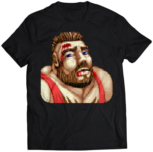 Zangief Defeated Portrait SF2 Premium Unisex T-shirt.