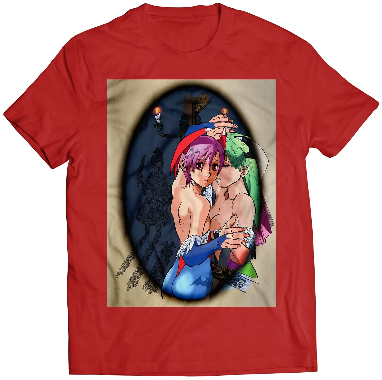 Vampire Daarkstalkers Morrigan & Lilith Premium Unisex T-shirt (Vectorized Design)