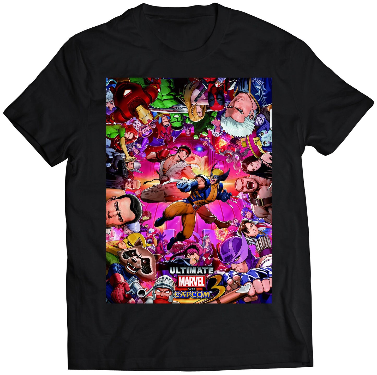 Ultimate Mahvel VS capcom 3 Arcade Flyer Premium Unisex T-shirt (Vectorized Design)