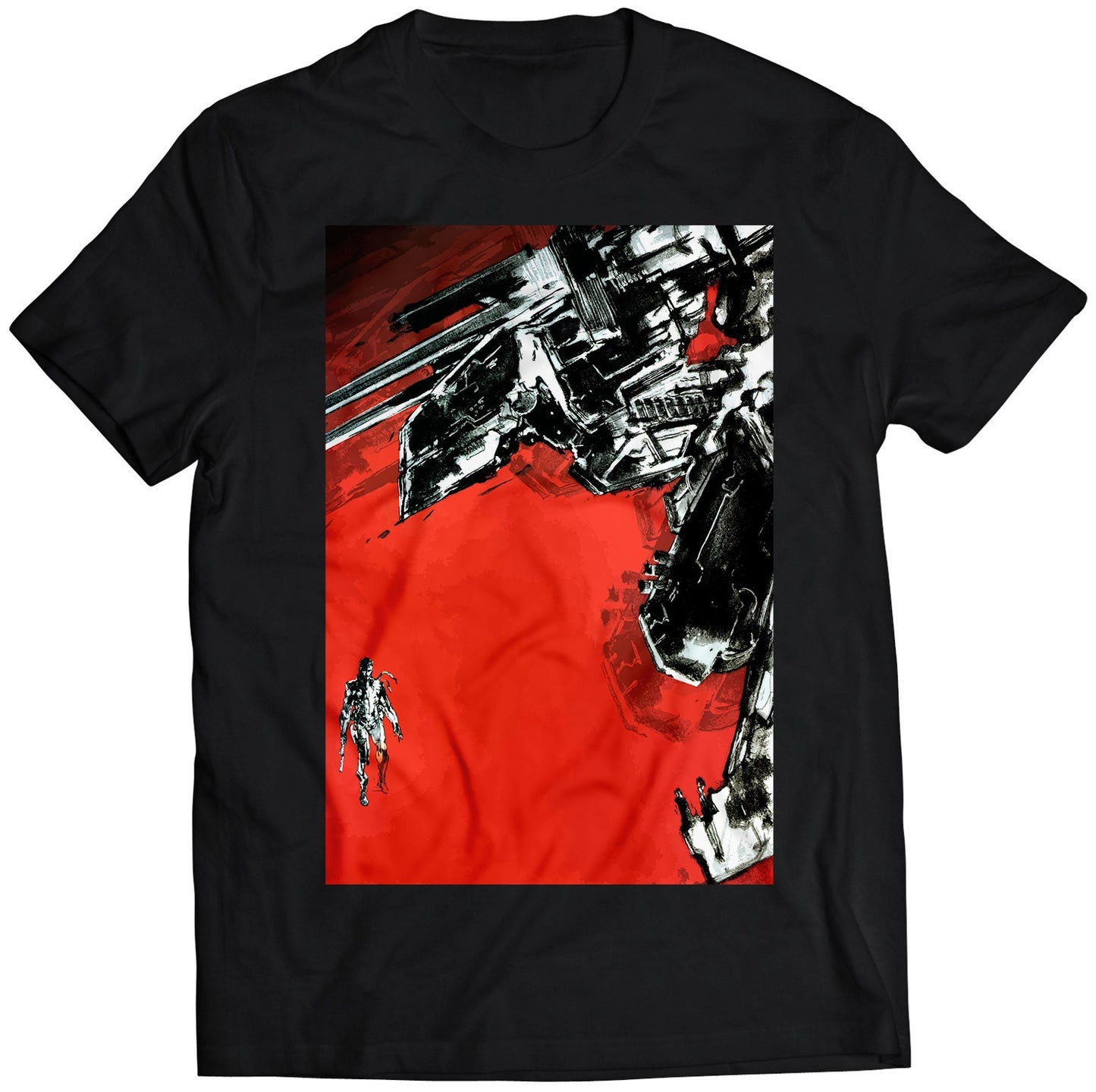 Solid Snake VS Metal Gear Rex V1 Premium Unisex T-shirt (Vectorized Design)