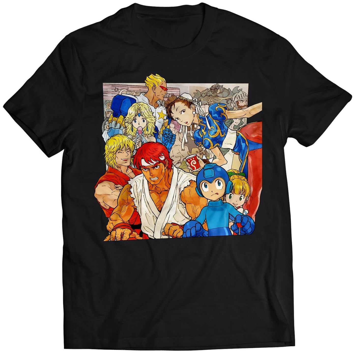 Ryu vs Mega Boy Arcade Premium Unisex T-shirt (Vectorized Design)