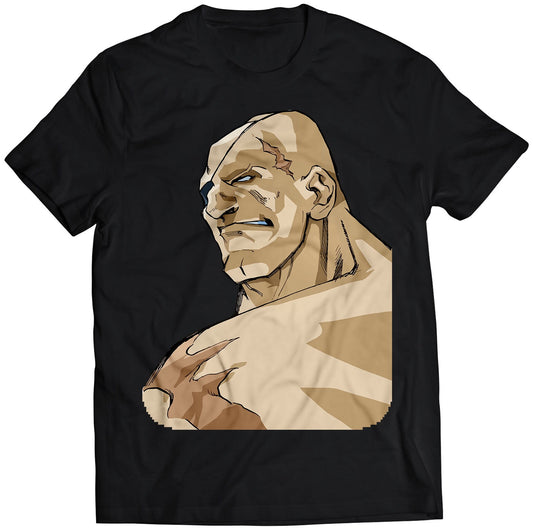 Sagat Alpha 3 Portrait Premium Unisex T-shirt (Vectorized Design)