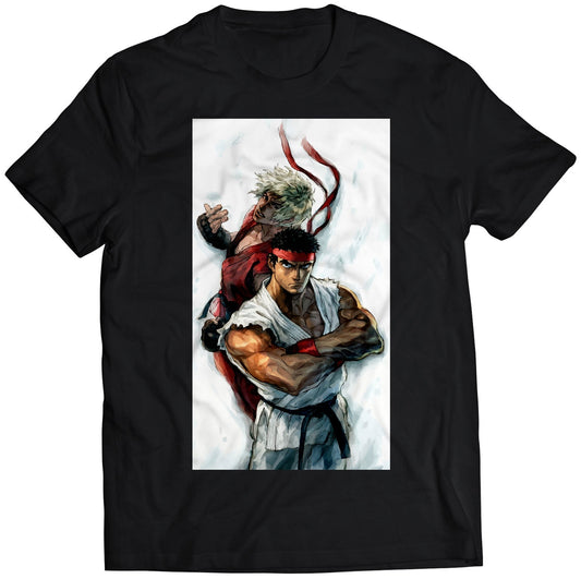 Ryu & Ken Street Fighter 4 V2 Premium Unisex T-shirt (Vectorized Design)