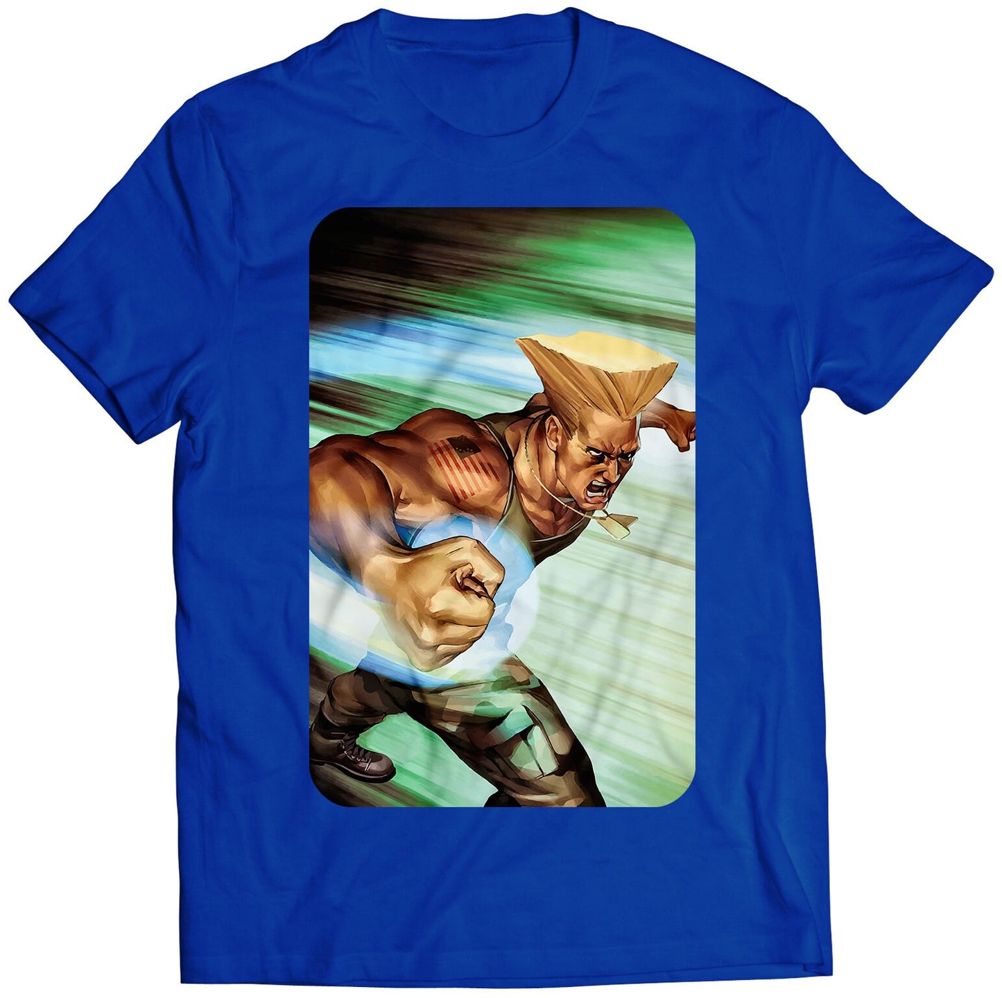 Guile Street Fighting Comic Premium Unisex T-shirt (Vectorized Design)