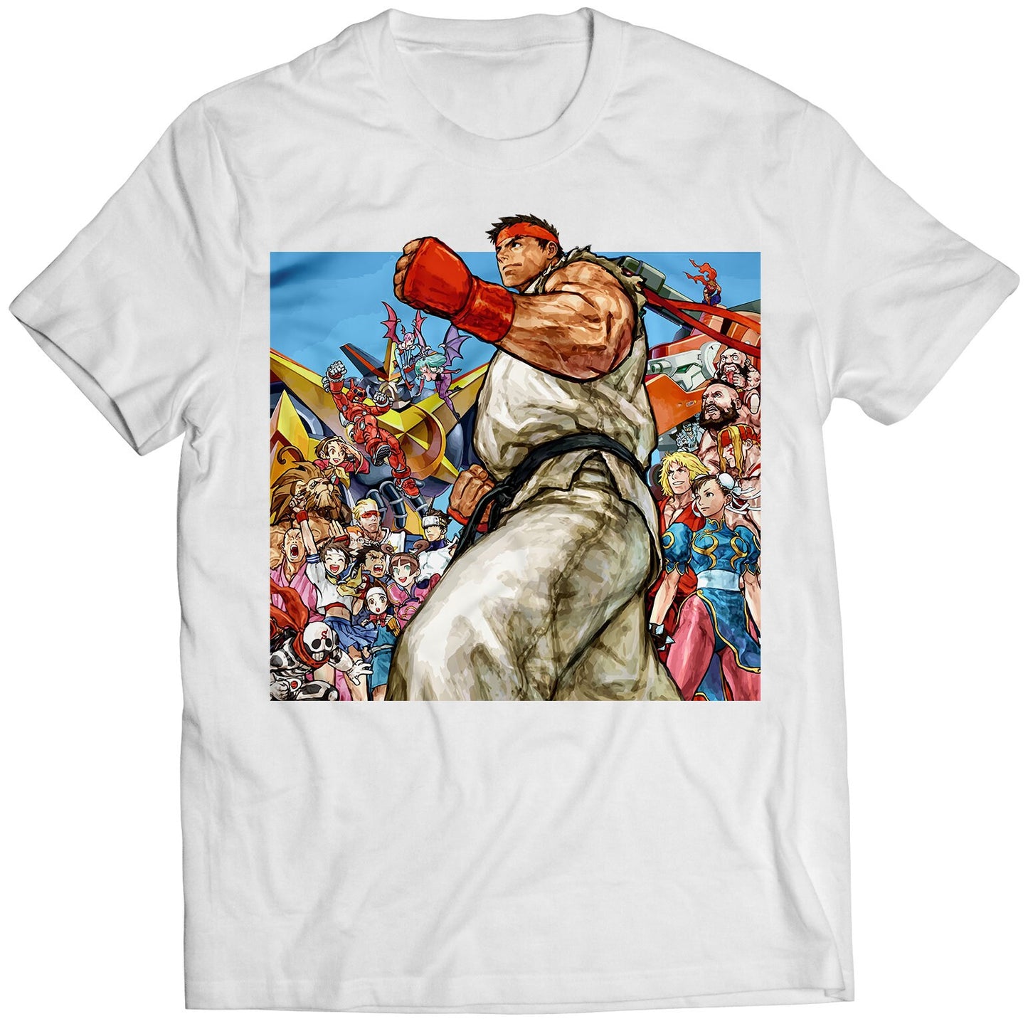 Ryu With Capcom Crew Premium Unisex T-shirt (Vectorized Design)