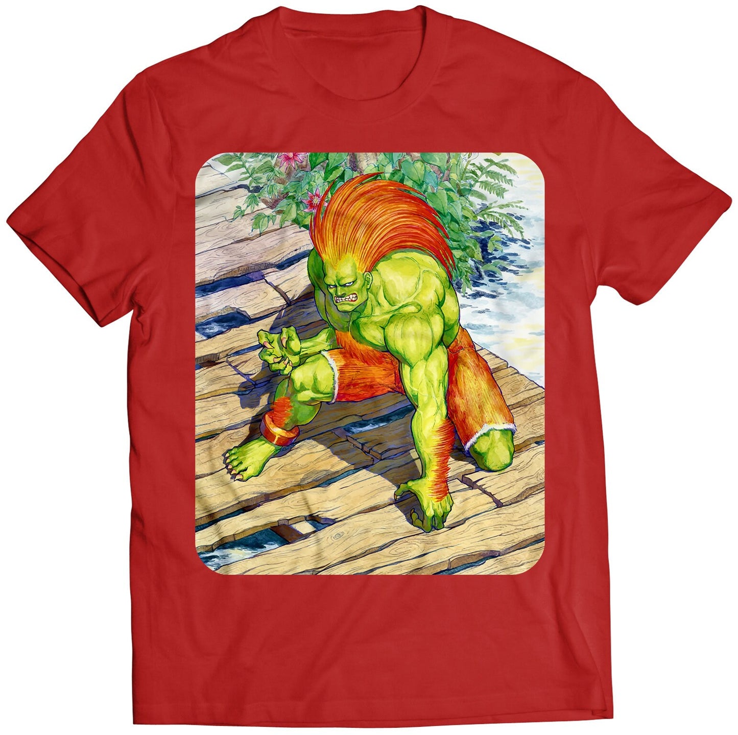 Blanka In Stage Street Fighting Premium Unisex T-shirt (Vectorized Design)