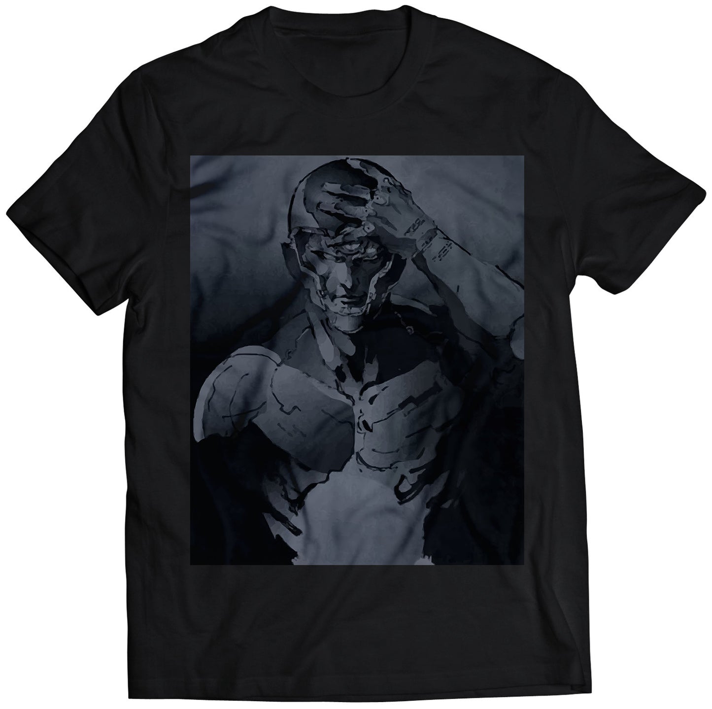 Gray fox Visor OFF Cyborg Ninja Frank Jaeger MGS Premium Unisex T-shirt (Vectorized Design)