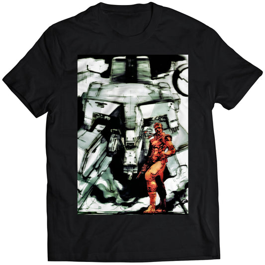 Solid Snake VS Metal Gear Rex V1 Premium Unisex T-shirt (Vectorized Design)