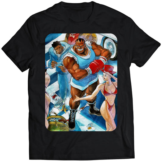 Balrog Boxer In Stage Street Fighting Premium Unisex T-shirt (Vectorized Design)