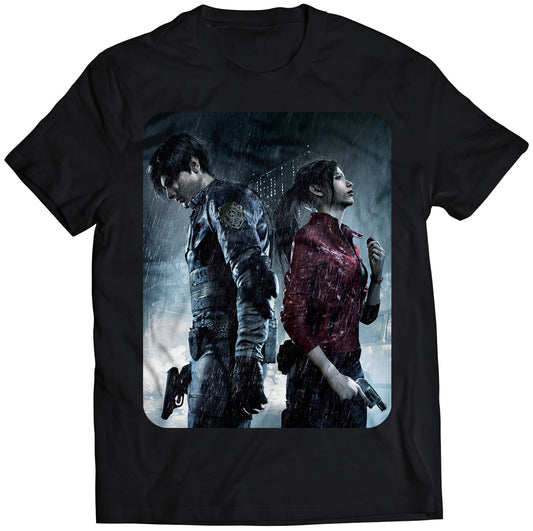 Leon Kennedy & Claire Redfield Residence Evil 2 Remake Premium Unisex T-shirt.