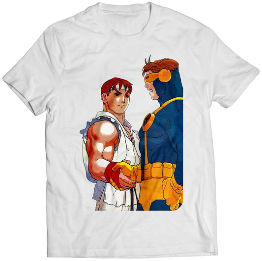 Ryu Cyclops XMVSF Hand Shake Premium Unisex T-shirt (Vectorized Design)