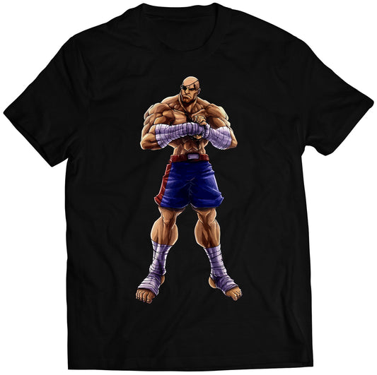 Sagat Comic Street Fighting Premium Unisex T-shirt (Vectorized Design)