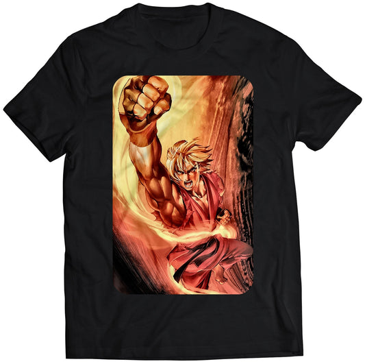 Ken Street Fighter Comic Premium Unisex T-shirt (Vectorized Design).
