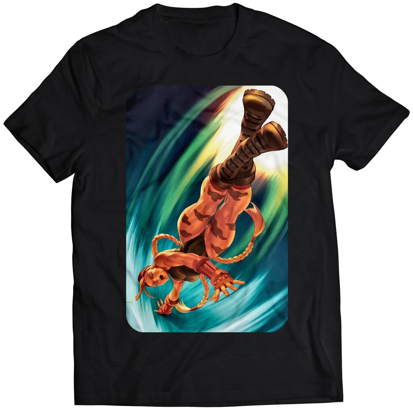 Cammy Street Fighting Comic Premium Unisex T-shirt (Vectorized Design)