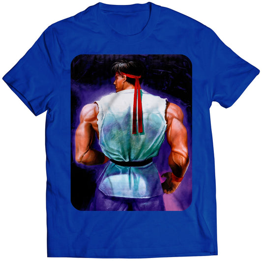 Ryu World Warrior Arcade Flyer Premium Unisex T-shirt (Vectorized Design)