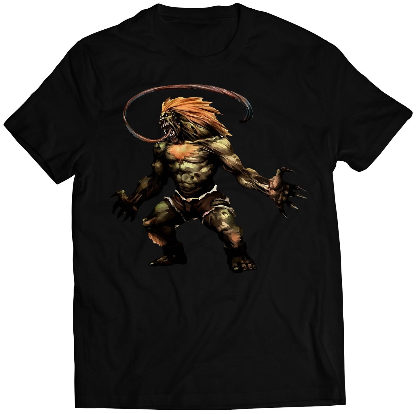 Licker Blanka Resident Zombie Street Evil Fighter Premium Unisex T-shirt (Vectorized Design)