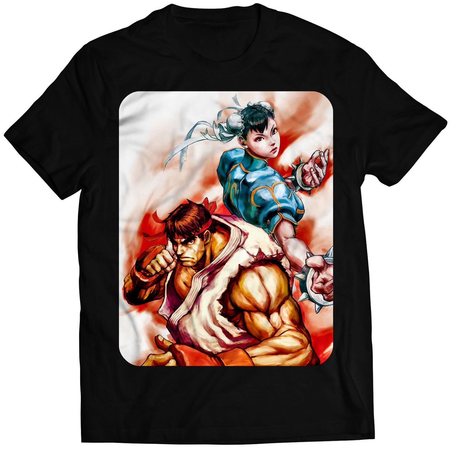 Ryu X Chun Li Premium Unisex T-shirt (Vectorized Design)