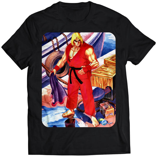 Ken In Stage Street Fighting Premium Unisex T-shirt (Vectorized Design)