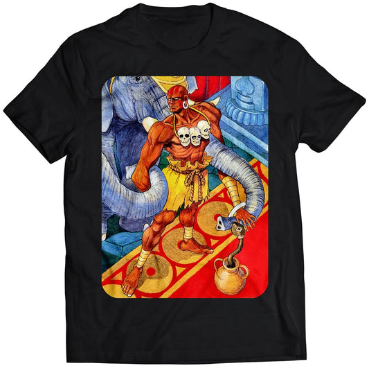 Dhalsim In Stage Street Fighting Premium Unisex T-shirt (Vectorized Design)