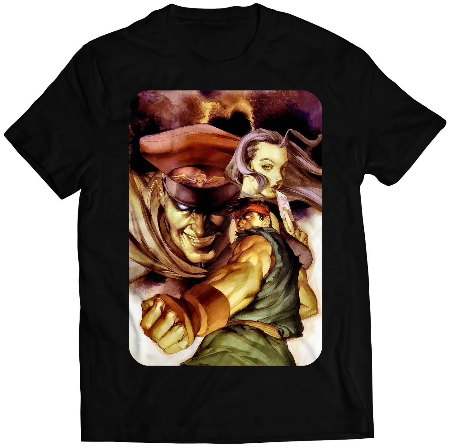 M Bison Evil Ryu Rose Premium Unisex T-shirt (Vectorized Design)