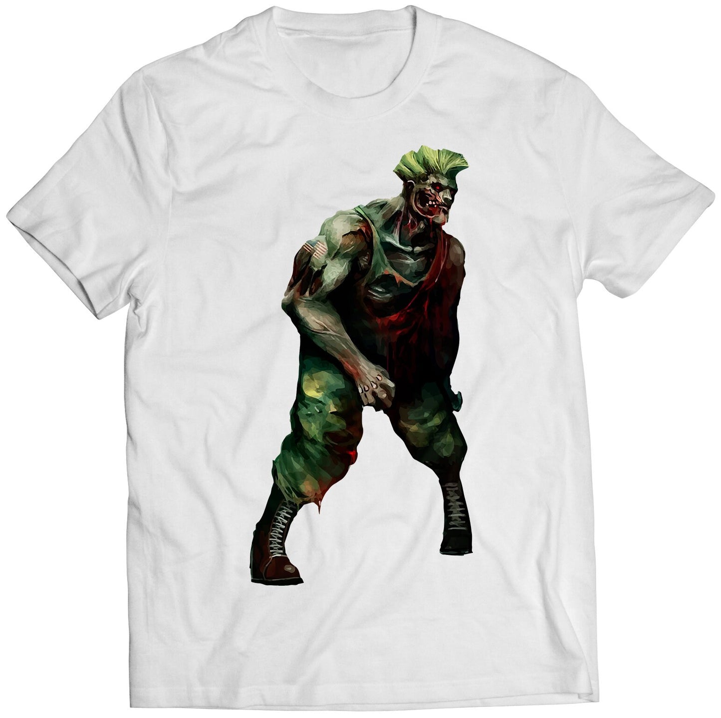 Guile Resident Zombie Street Evil Fighter Premium Unisex T-shirt (Vectorized Design)