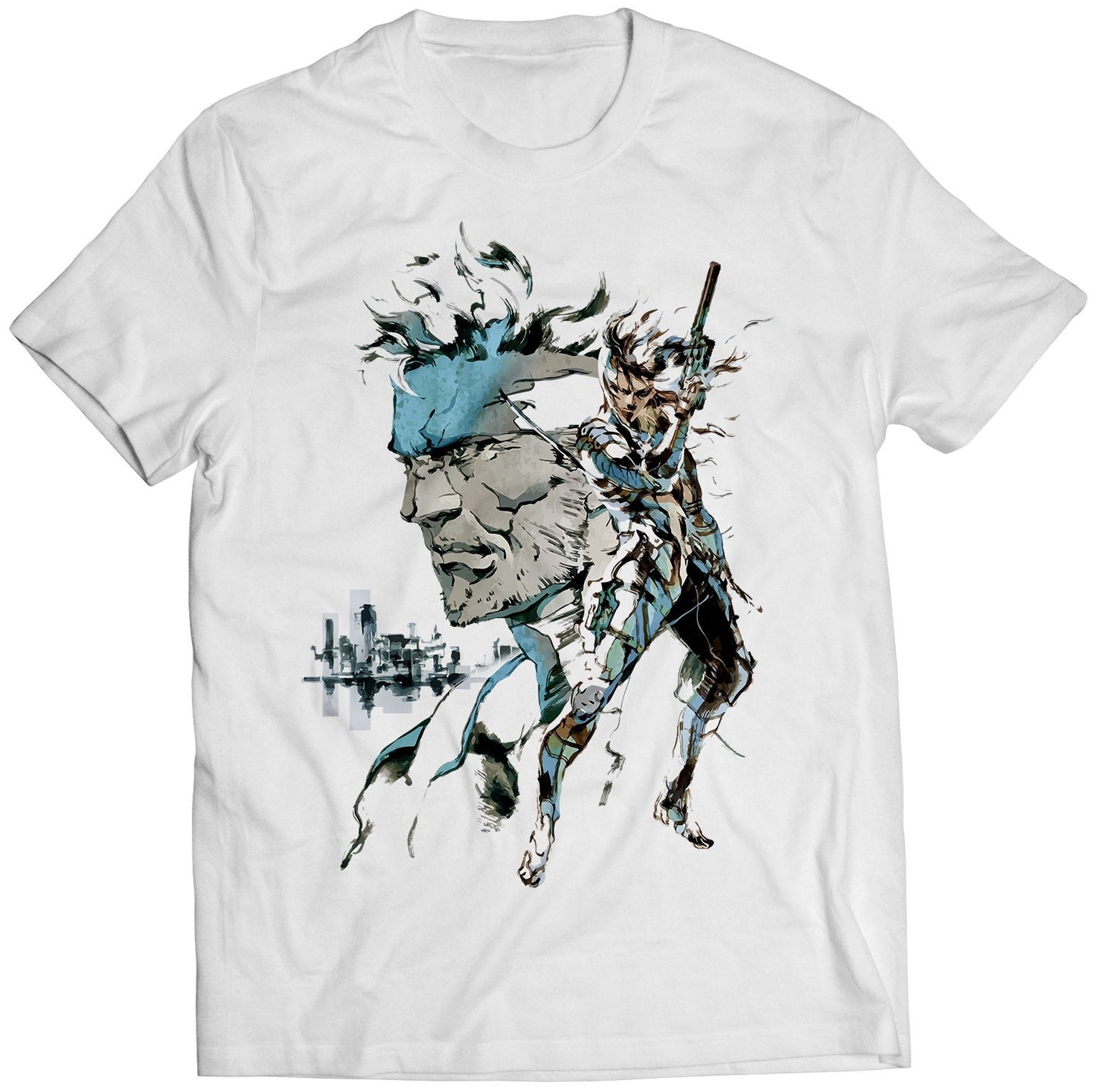 Snake & Raiden MGS Sons Of Liberty Premium Unisex T-shirt (Vectorized Design)