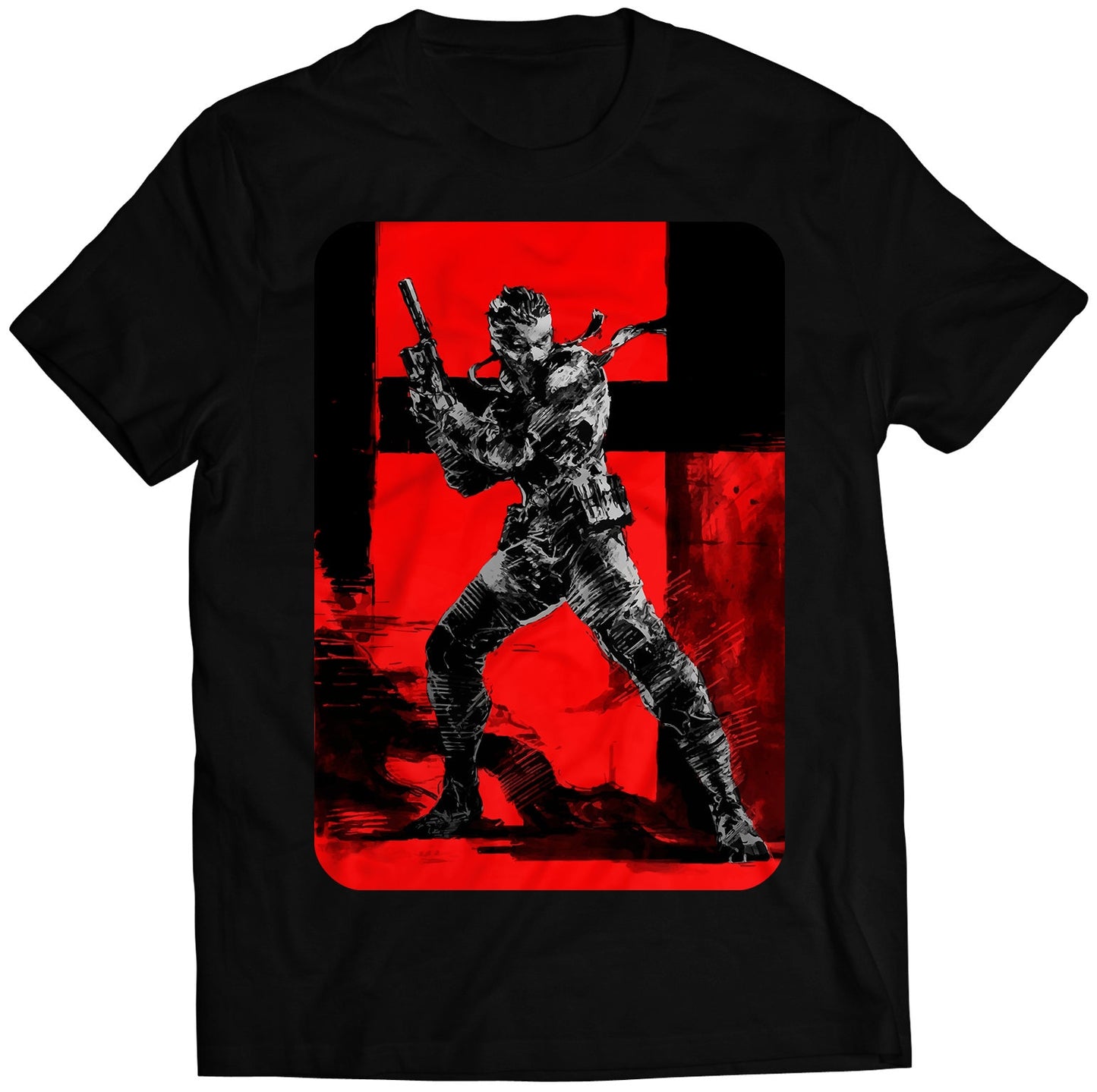 MGS Snake Red Stealth Premium Unisex T-shirt (Vectorized Design)