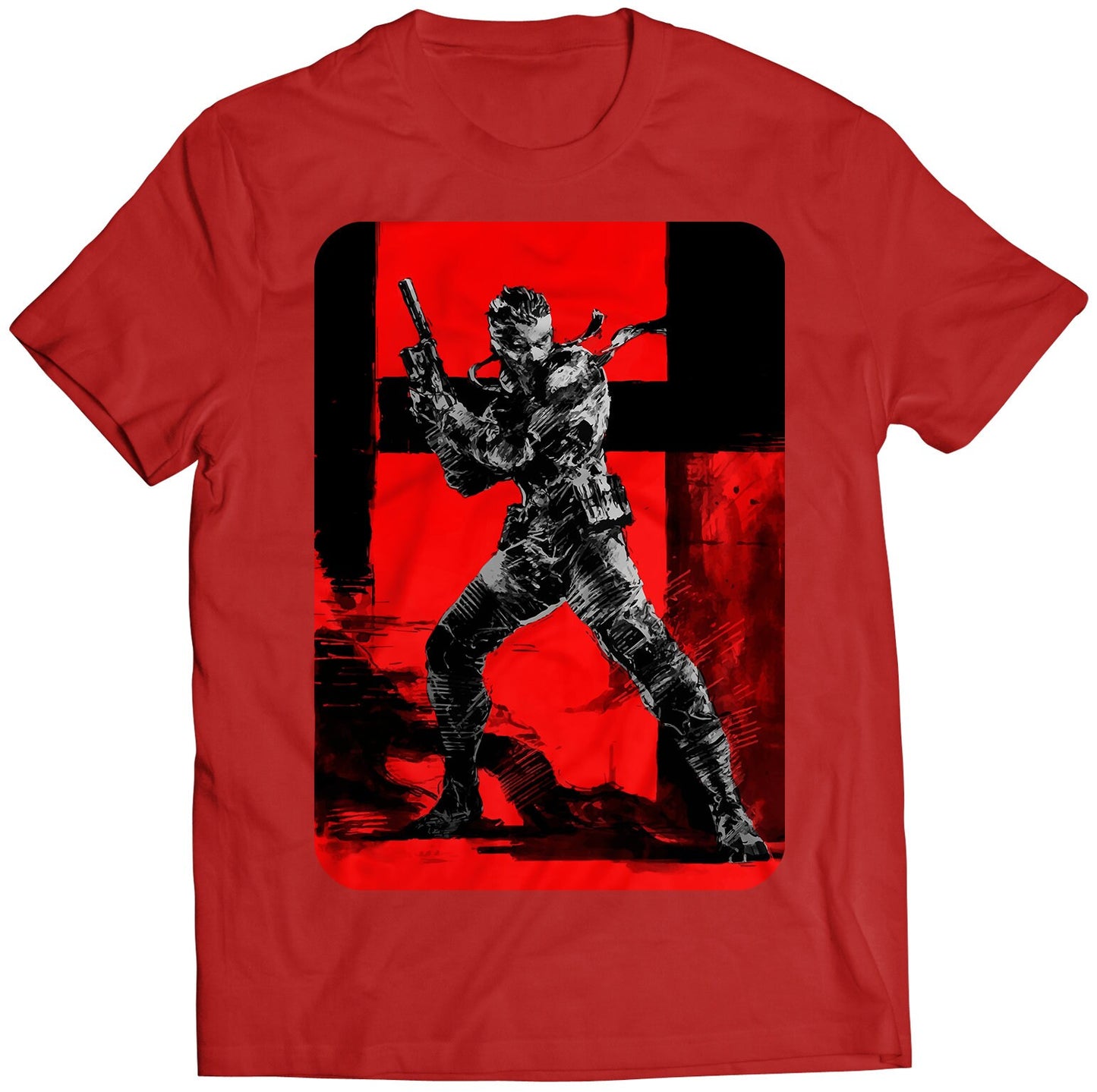 MGS Snake Red Stealth Premium Unisex T-shirt (Vectorized Design)