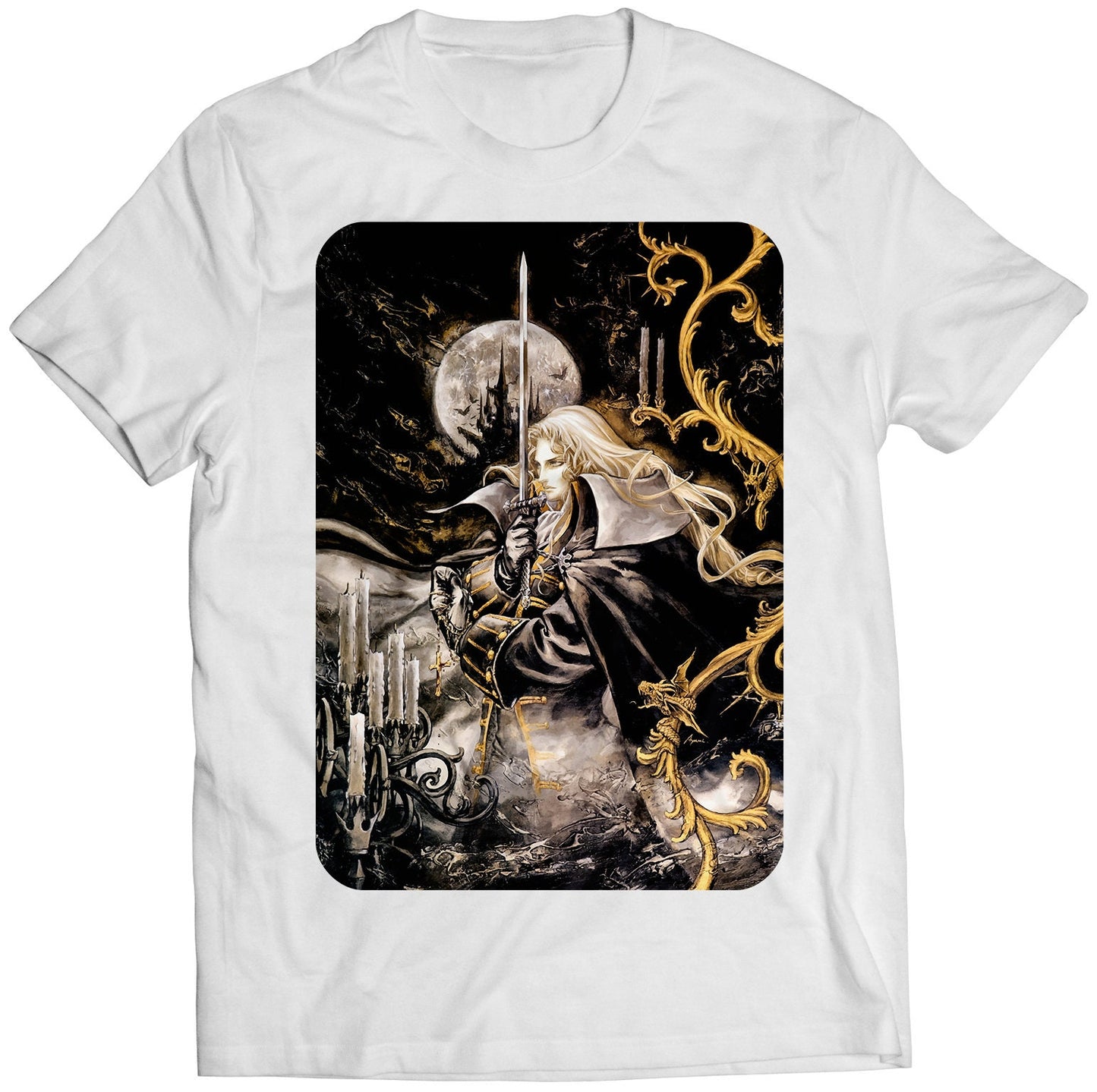 Castle Vania Symphony Of The Night Cover Premium Unisex T-shirt (Vectorized Design)