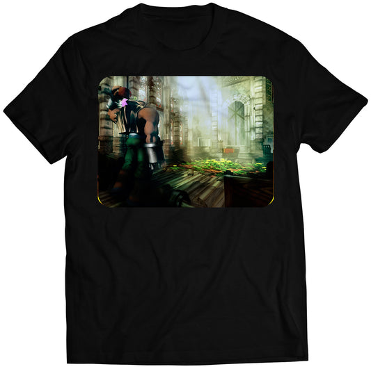 Barret In Aerith's Church FF7 VII Premium Unisex T-shirt (Vectorized Design)